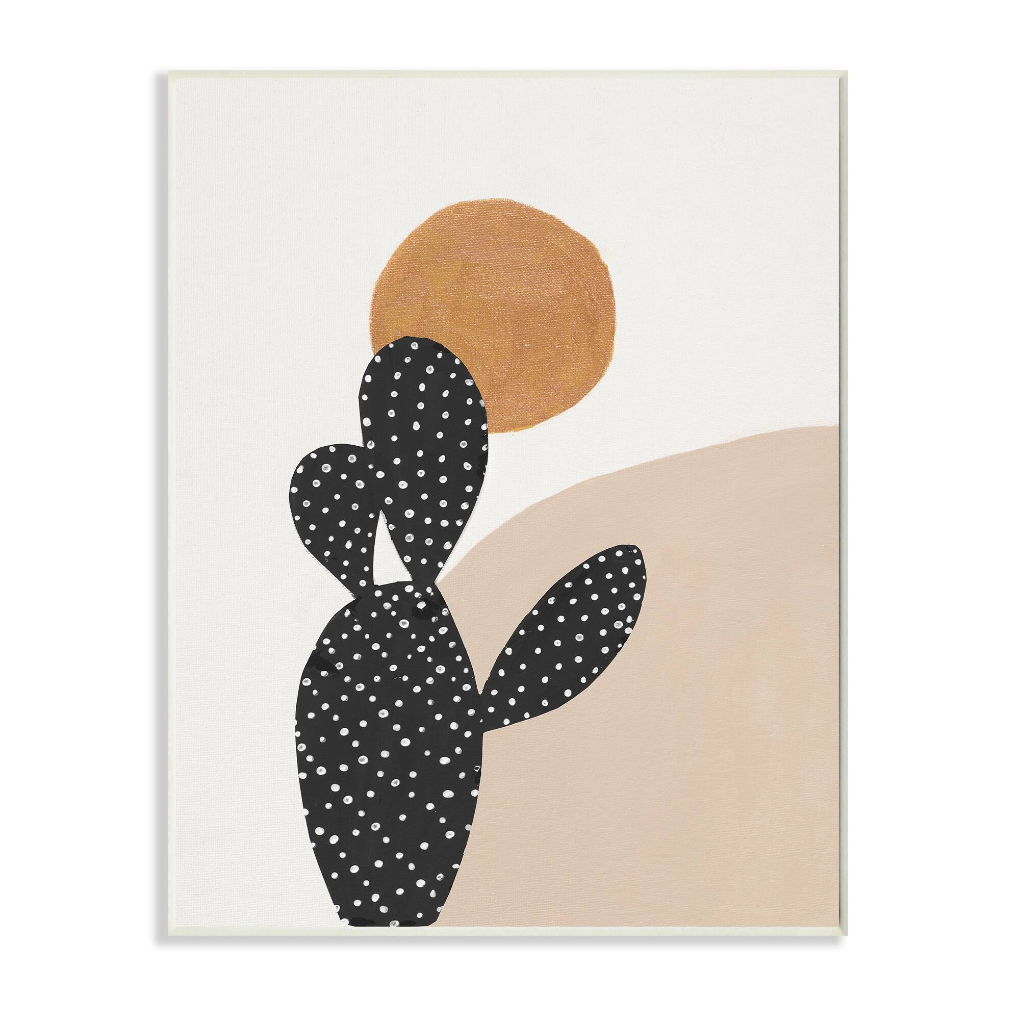Stupell Industries Prickly Pear Terracotta Abstract Landscape Desert Sun Wall Plaque